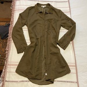 Ladies long sleeve button-up shirt dress